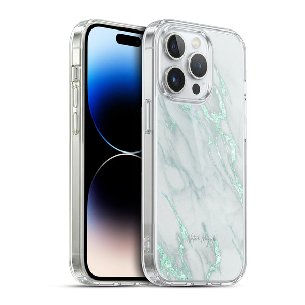 Nature Magick Marble Metallics Teal Soft Gel Case for Apple iPhone 13 Pro & MagSafe