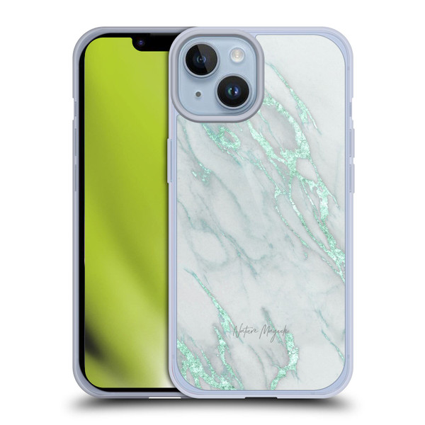 Nature Magick Marble Metallics Teal Soft Gel Case for Apple iPhone 14
