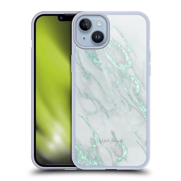 Nature Magick Marble Metallics Teal Soft Gel Case for Apple iPhone 14 Plus