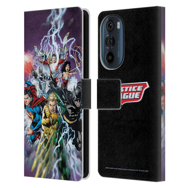 Justice League DC Comics Comic Book Covers New 52 #15 Leather Book Wallet Case Cover For Motorola Edge 30