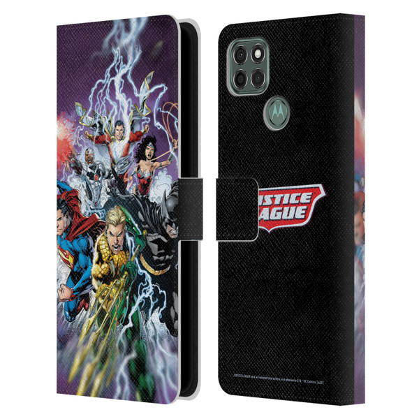 Justice League DC Comics Comic Book Covers New 52 #15 Leather Book Wallet Case Cover For Motorola Moto G9 Power