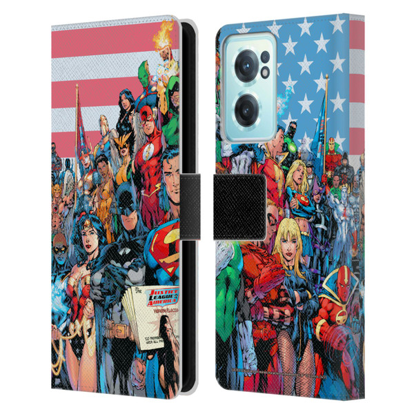Justice League DC Comics Comic Book Covers Of America #1 Leather Book Wallet Case Cover For OnePlus Nord CE 2 5G