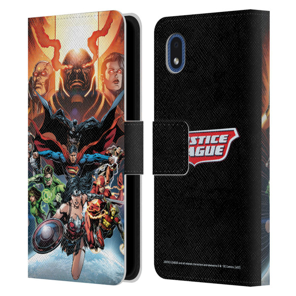 Justice League DC Comics Comic Book Covers #10 Darkseid War Leather Book Wallet Case Cover For Samsung Galaxy A01 Core (2020)