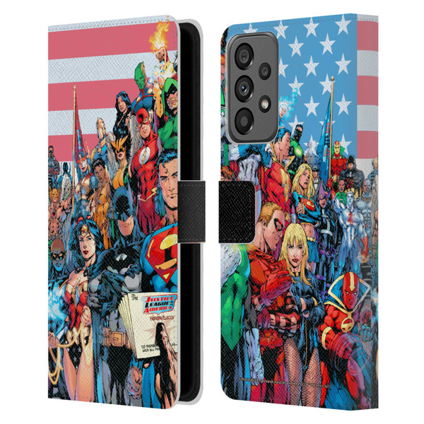 Justice League DC Comics Comic Book Covers Of America #1 Leather Book Wallet Case Cover For Samsung Galaxy A73 5G (2022)