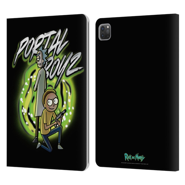 Rick And Morty Season 5 Graphics Portal Boyz Leather Book Wallet Case Cover For Apple iPad Pro 11 2020 / 2021 / 2022
