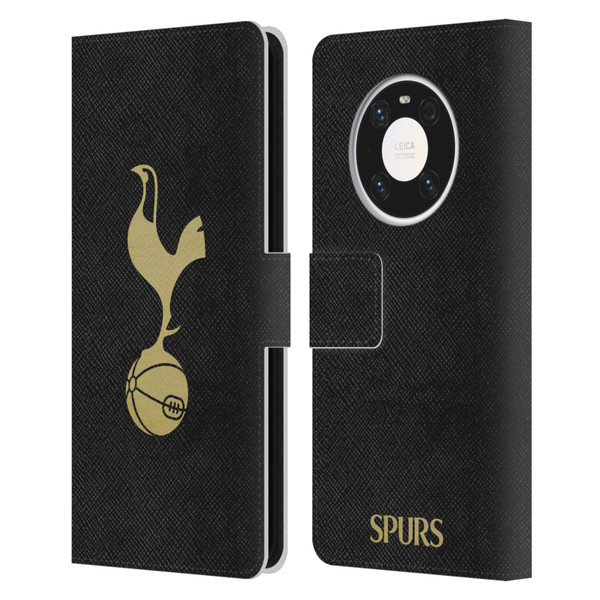Tottenham Hotspur F.C. Badge Black And Gold Leather Book Wallet Case Cover For Huawei Mate 40 Pro 5G