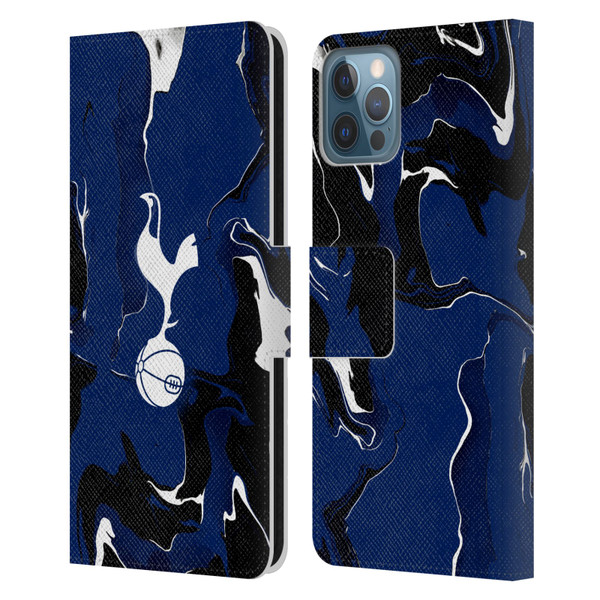 Tottenham Hotspur F.C. Badge Marble Leather Book Wallet Case Cover For Apple iPhone 12 / iPhone 12 Pro