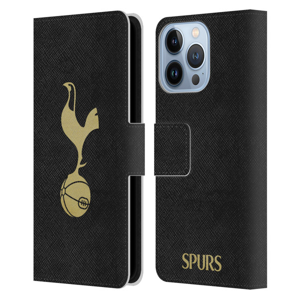Tottenham Hotspur F.C. Badge Black And Gold Leather Book Wallet Case Cover For Apple iPhone 13 Pro