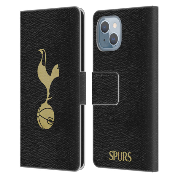 Tottenham Hotspur F.C. Badge Black And Gold Leather Book Wallet Case Cover For Apple iPhone 14