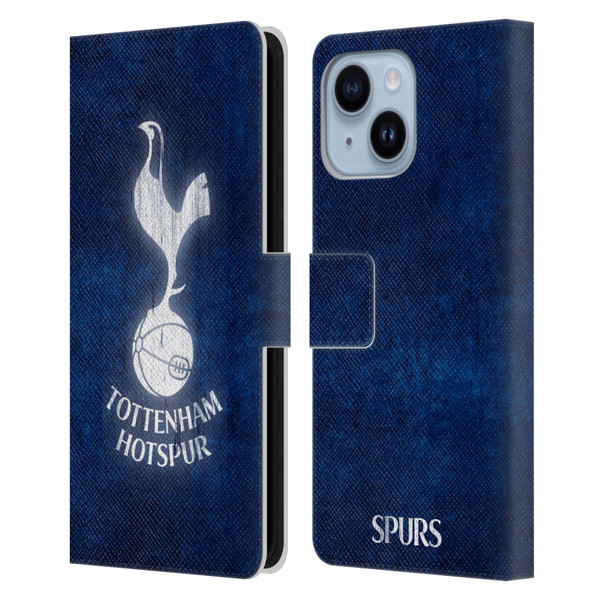 Tottenham Hotspur F.C. Badge Distressed Leather Book Wallet Case Cover For Apple iPhone 14 Plus