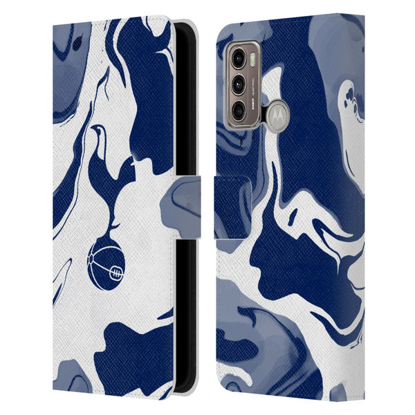 Tottenham Hotspur F.C. Badge Blue And White Marble Leather Book Wallet Case Cover For Motorola Moto G60 / Moto G40 Fusion