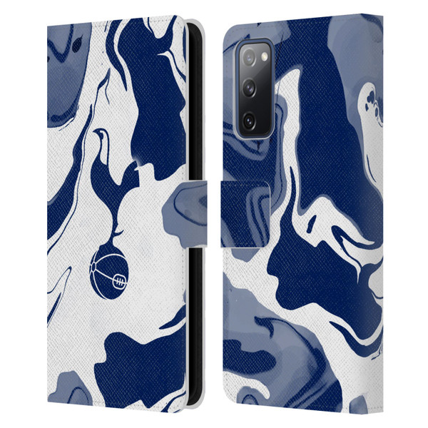 Tottenham Hotspur F.C. Badge Blue And White Marble Leather Book Wallet Case Cover For Samsung Galaxy S20 FE / 5G
