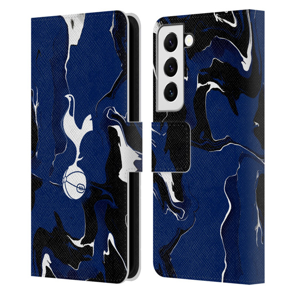 Tottenham Hotspur F.C. Badge Marble Leather Book Wallet Case Cover For Samsung Galaxy S22 5G