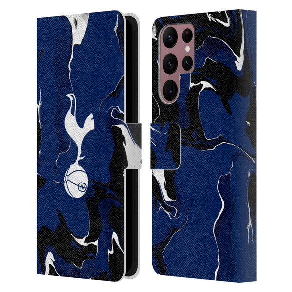 Tottenham Hotspur F.C. Badge Marble Leather Book Wallet Case Cover For Samsung Galaxy S22 Ultra 5G