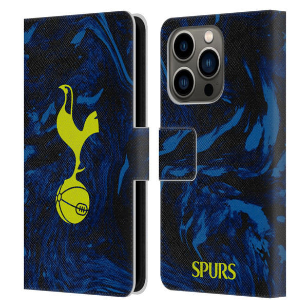 Tottenham Hotspur F.C. 2021/22 Badge Kit Away Leather Book Wallet Case Cover For Apple iPhone 14 Pro