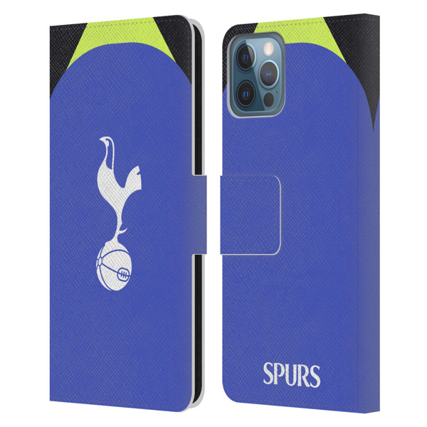 Tottenham Hotspur F.C. 2022/23 Badge Kit Away Leather Book Wallet Case Cover For Apple iPhone 12 / iPhone 12 Pro