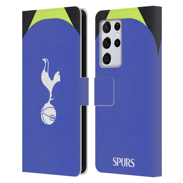 Tottenham Hotspur F.C. 2022/23 Badge Kit Away Leather Book Wallet Case Cover For Samsung Galaxy S21 Ultra 5G
