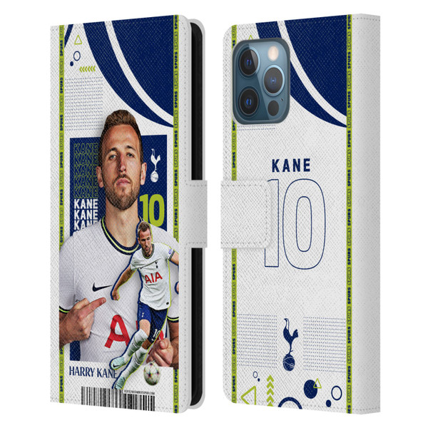 Tottenham Hotspur F.C. 2022/23 First Team Harry Kane Leather Book Wallet Case Cover For Apple iPhone 12 Pro Max