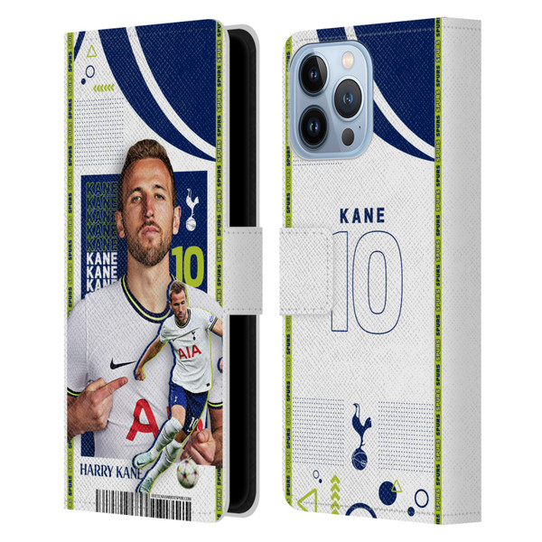 Tottenham Hotspur F.C. 2022/23 First Team Harry Kane Leather Book Wallet Case Cover For Apple iPhone 13 Pro Max