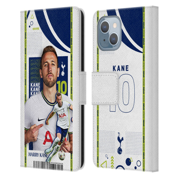 Tottenham Hotspur F.C. 2022/23 First Team Harry Kane Leather Book Wallet Case Cover For Apple iPhone 14
