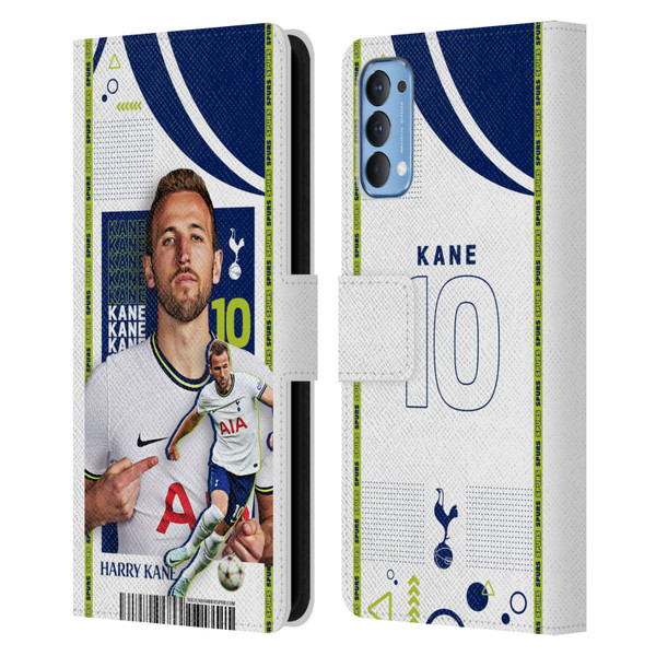 Tottenham Hotspur F.C. 2022/23 First Team Harry Kane Leather Book Wallet Case Cover For OPPO Reno 4 5G