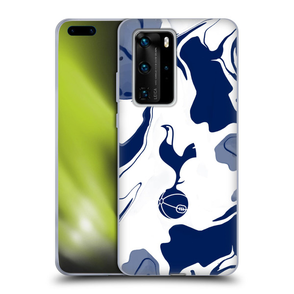 Tottenham Hotspur F.C. Badge Blue And White Marble Soft Gel Case for Huawei P40 Pro / P40 Pro Plus 5G