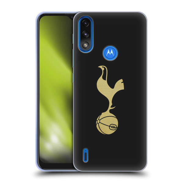 Tottenham Hotspur F.C. Badge Black And Gold Soft Gel Case for Motorola Moto E7 Power / Moto E7i Power