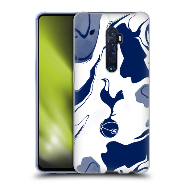 Tottenham Hotspur F.C. Badge Blue And White Marble Soft Gel Case for OPPO Reno 2