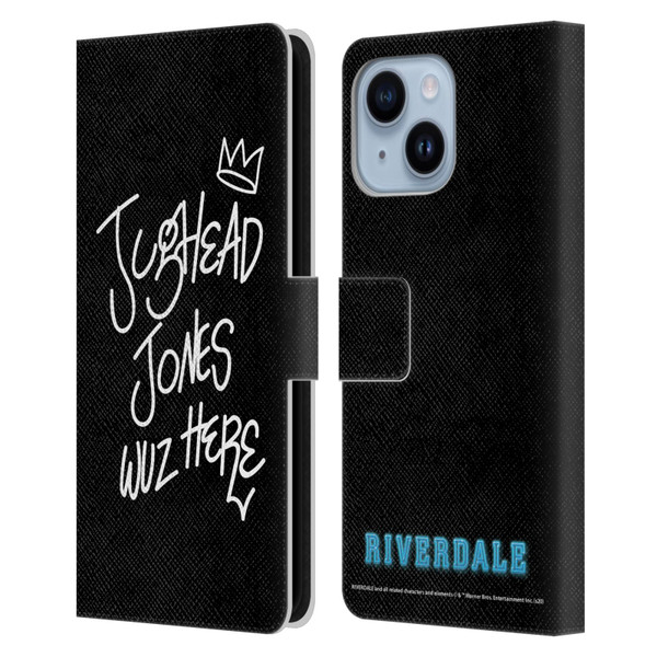 Riverdale Graphic Art Jughead Wuz Here Leather Book Wallet Case Cover For Apple iPhone 14 Plus