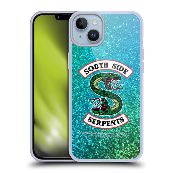 Riverdale South Side Serpents Glitter Print Logo Soft Gel Case for Apple iPhone 14 Plus