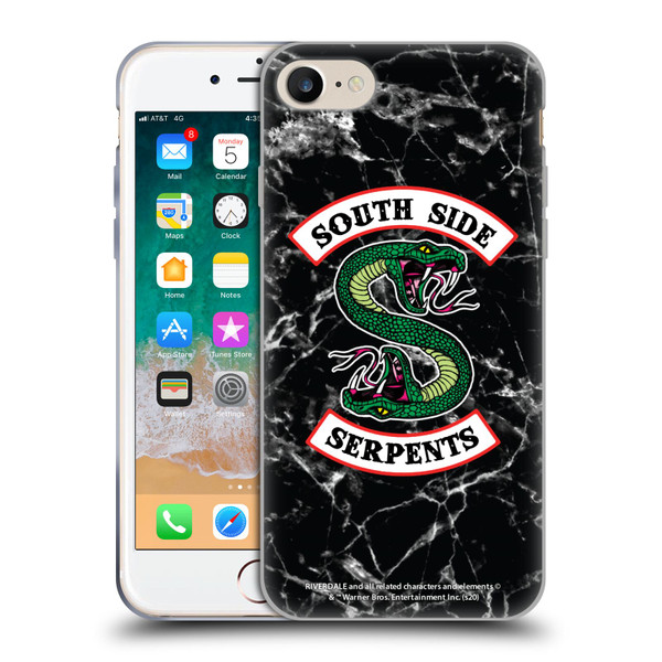 Riverdale South Side Serpents Black And White Marble Logo Soft Gel Case for Apple iPhone 7 / 8 / SE 2020 & 2022