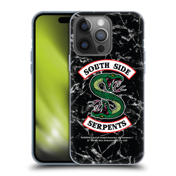 Riverdale South Side Serpents Black And White Marble Logo Soft Gel Case for Apple iPhone 14 Pro