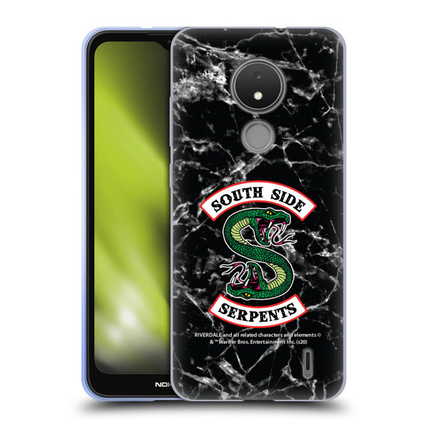 Riverdale South Side Serpents Black And White Marble Logo Soft Gel Case for Nokia C21