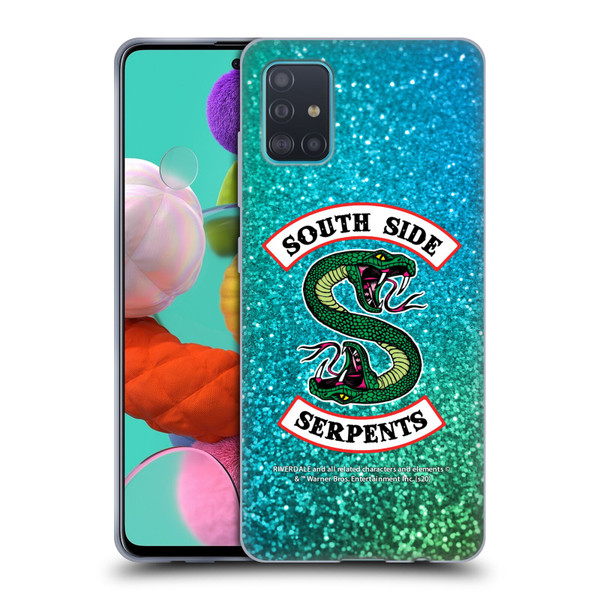 Riverdale South Side Serpents Glitter Print Logo Soft Gel Case for Samsung Galaxy A51 (2019)