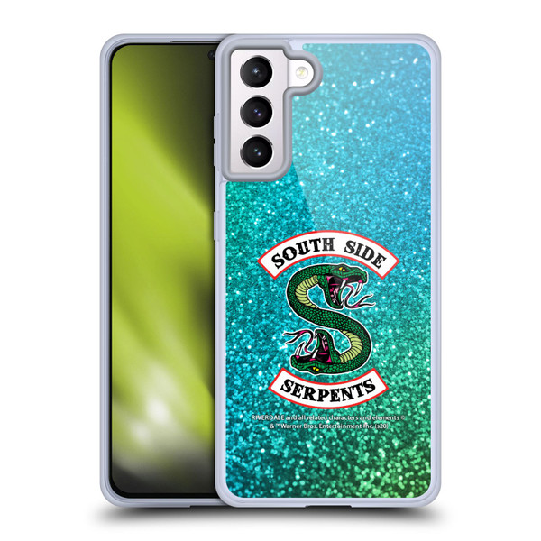 Riverdale South Side Serpents Glitter Print Logo Soft Gel Case for Samsung Galaxy S21+ 5G
