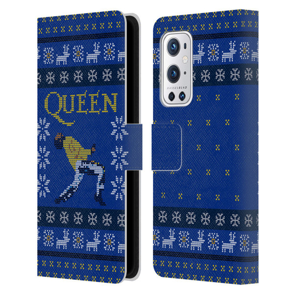 Queen Christmas Freddie Mercury Knitwork Leather Book Wallet Case Cover For OnePlus 9 Pro