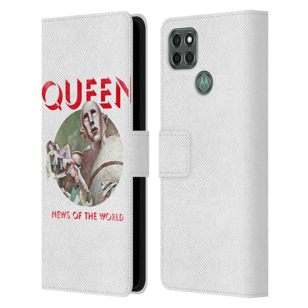 Queen Key Art News Of The World Leather Book Wallet Case Cover For Motorola Moto G9 Power