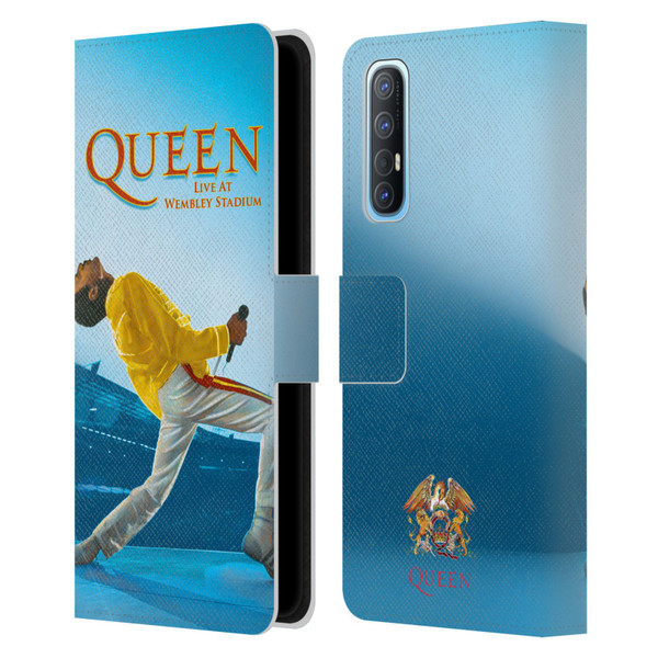 Queen Key Art Freddie Mercury Live At Wembley Leather Book Wallet Case Cover For OPPO Find X2 Neo 5G