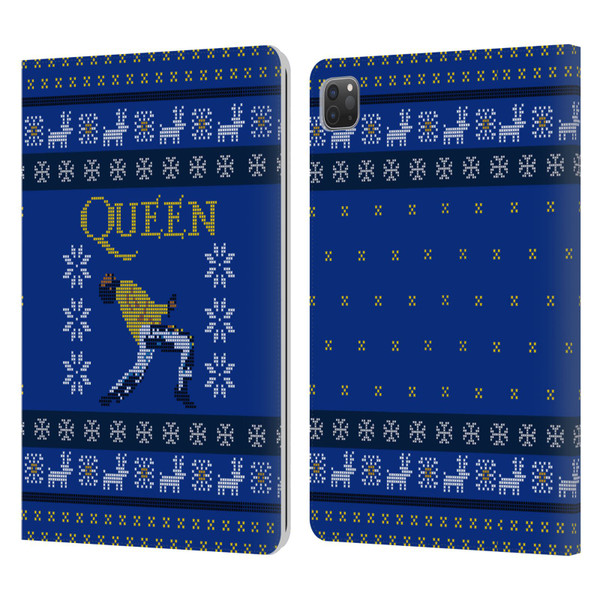 Queen Christmas Freddie Mercury Knitwork Leather Book Wallet Case Cover For Apple iPad Pro 11 2020 / 2021 / 2022