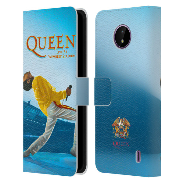 Queen Key Art Freddie Mercury Live At Wembley Leather Book Wallet Case Cover For Nokia C10 / C20