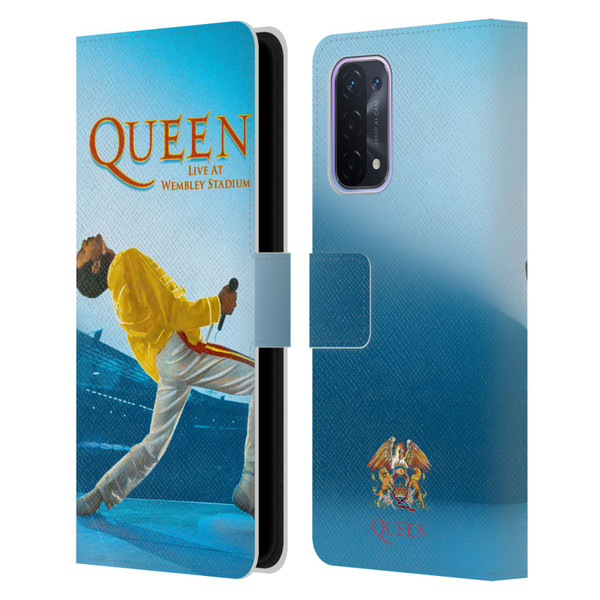 Queen Key Art Freddie Mercury Live At Wembley Leather Book Wallet Case Cover For OPPO A54 5G