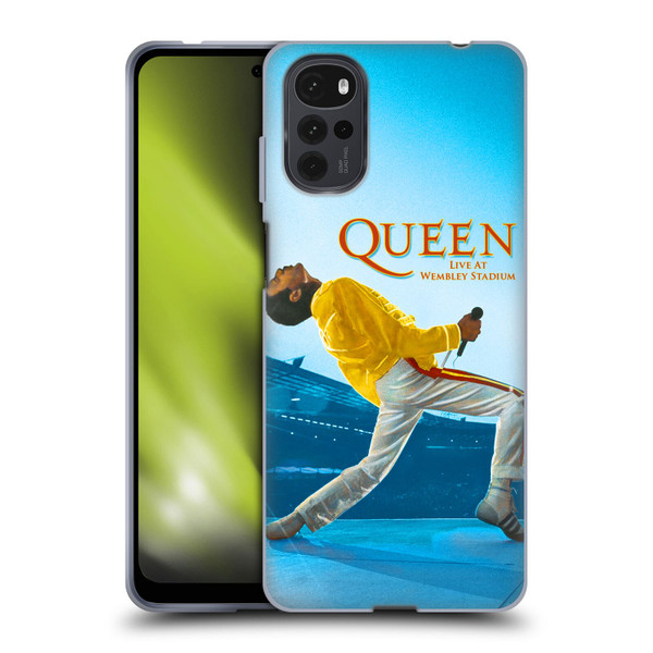 Queen Key Art Freddie Mercury Live At Wembley Soft Gel Case for Motorola Moto G22