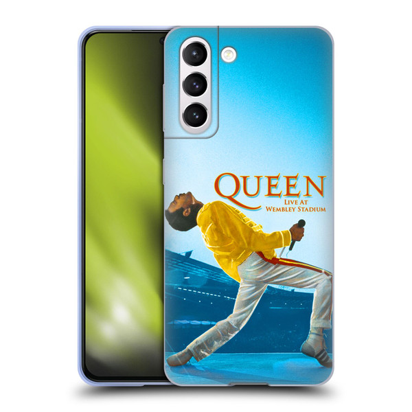Queen Key Art Freddie Mercury Live At Wembley Soft Gel Case for Samsung Galaxy S21 5G