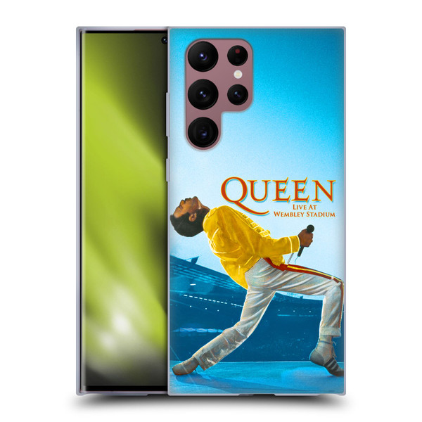 Queen Key Art Freddie Mercury Live At Wembley Soft Gel Case for Samsung Galaxy S22 Ultra 5G