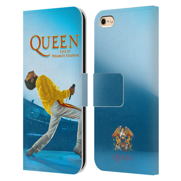 Queen Key Art Freddie Mercury Live At Wembley Leather Book Wallet Case Cover For Apple iPhone 6 / iPhone 6s