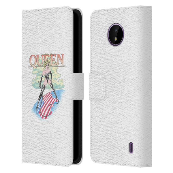 Queen Key Art Vintage Tour Leather Book Wallet Case Cover For Nokia C10 / C20