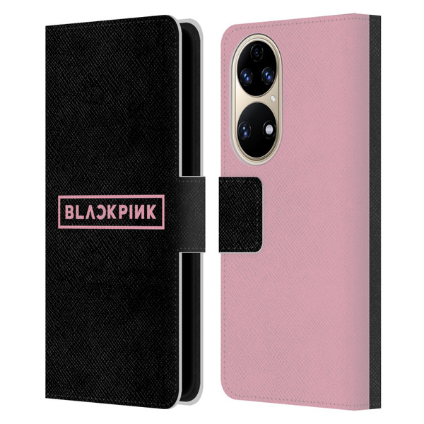 Blackpink The Album Pink Logo Leather Book Wallet Case Cover For Huawei P50