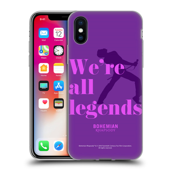 Queen Bohemian Rhapsody Legends Soft Gel Case for Apple iPhone X / iPhone XS