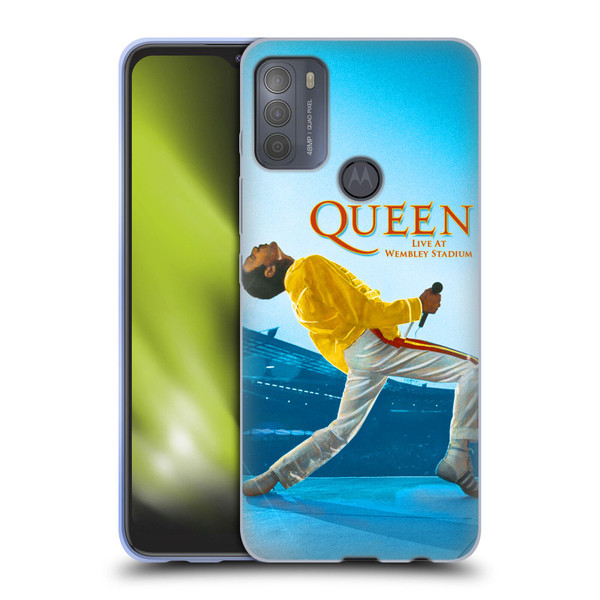 Queen Key Art Freddie Mercury Live At Wembley Soft Gel Case for Motorola Moto G50
