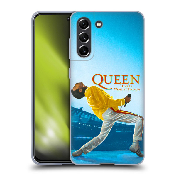 Queen Key Art Freddie Mercury Live At Wembley Soft Gel Case for Samsung Galaxy S21 FE 5G
